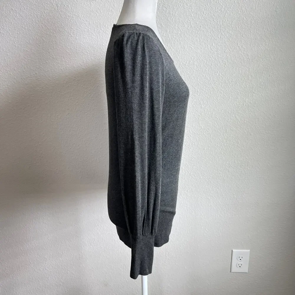New Bobeau Gray Long Sleeve Sweater Women's S Stretch Pullover Comfortable